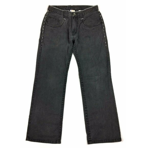 Miskeen Jeans Straight Relaxed Black Denim Vintage - Picture 2 of 4